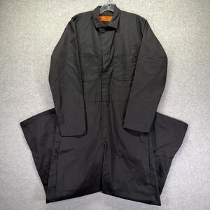 Red Kap Coveralls Mens 40 Regular Black Twill Action Back Workwear CT10LB